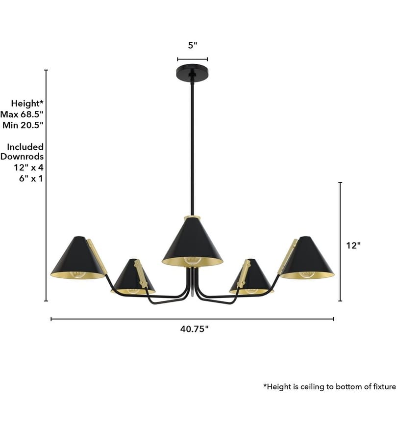 Hunter - Grove Isle 40.75" Chandelier by Hunter - Image 2