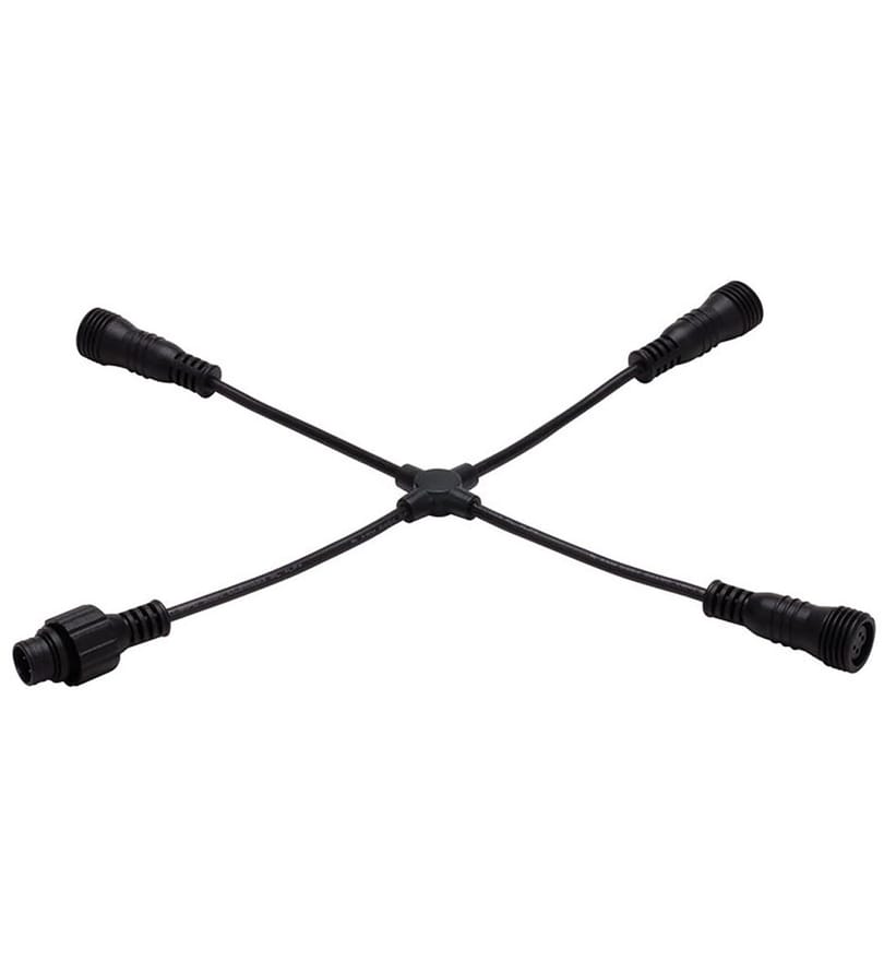 WAC Lighting - 8003-BK - LED 12V Strip Light 4-Way X-Connector with Twist Lock Connector by WAC Lighting