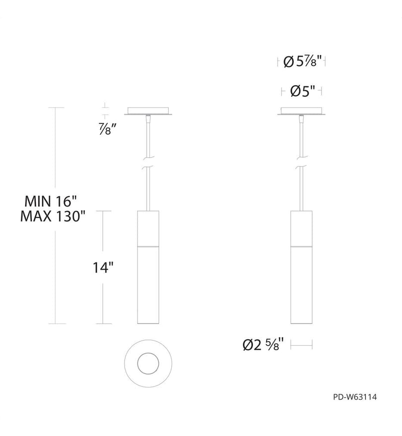 dweLED - PD-W63114-BK - Sleek 14" Outdoor Pendant by dweLED - Image 5