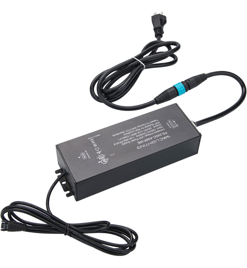 WAC Lighting - PS-24DC-A96P-WE - Wet Location Sealed Plug-In Electronic Transformer for Outdoor 24V Strip Lights by WAC Lighting