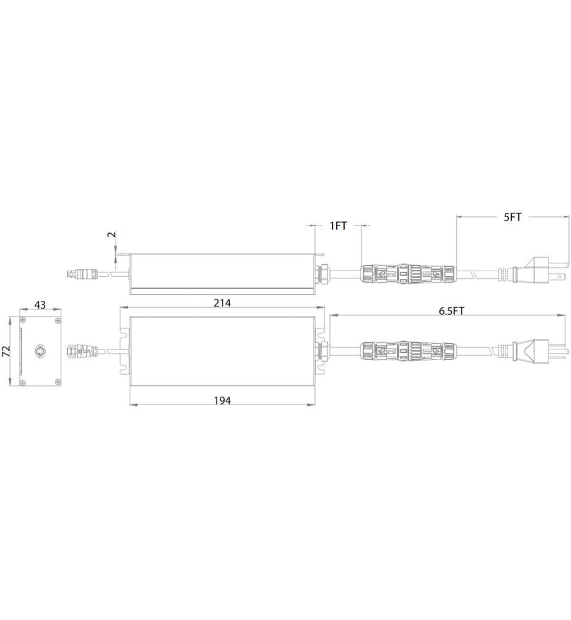 WAC Lighting - PS-24DC-A96P-WE - Wet Location Sealed Plug-In Electronic Transformer for Outdoor 24V Strip Lights by WAC Lighting - Image 2