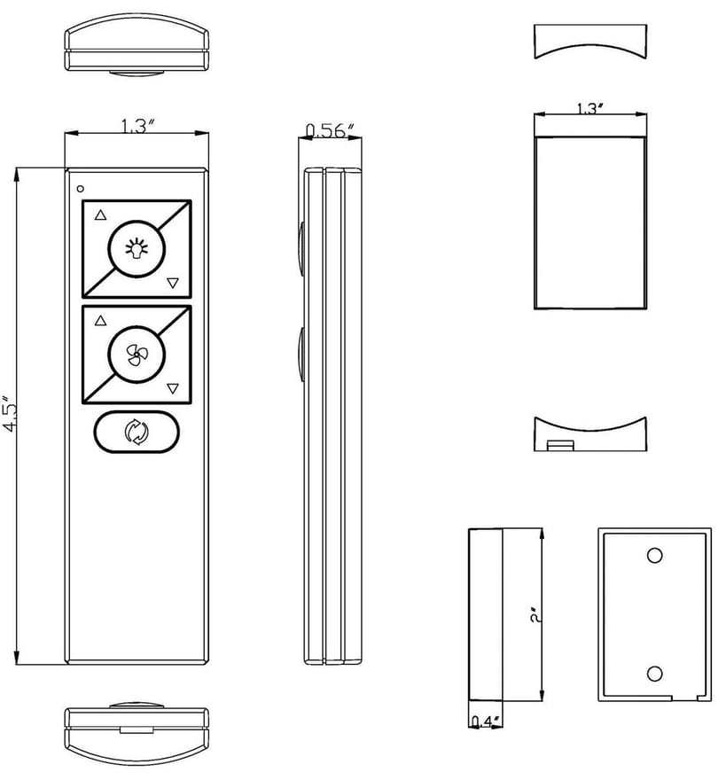 WAC Lighting - RC20-WT - 6Speed Ceiling Fan Wireless Bluetooth Remote Control Wall Cradle by WAC Lighting - Image 3