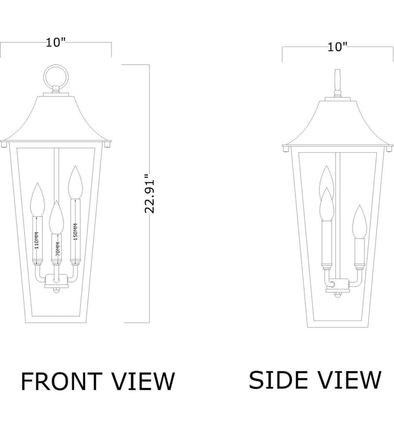 Z-Lite - 5008CHB-BK - Gannon 10" Outdoor Pendant by Z-Lite - Image 4