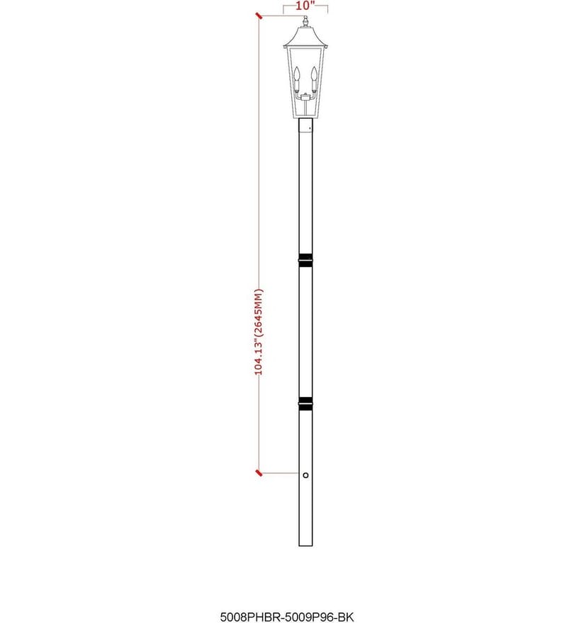 Z-Lite - 5008PHBR-5009P96-BK - Gannon 120.75" Outdoor Post Light by Z-Lite - Image 4