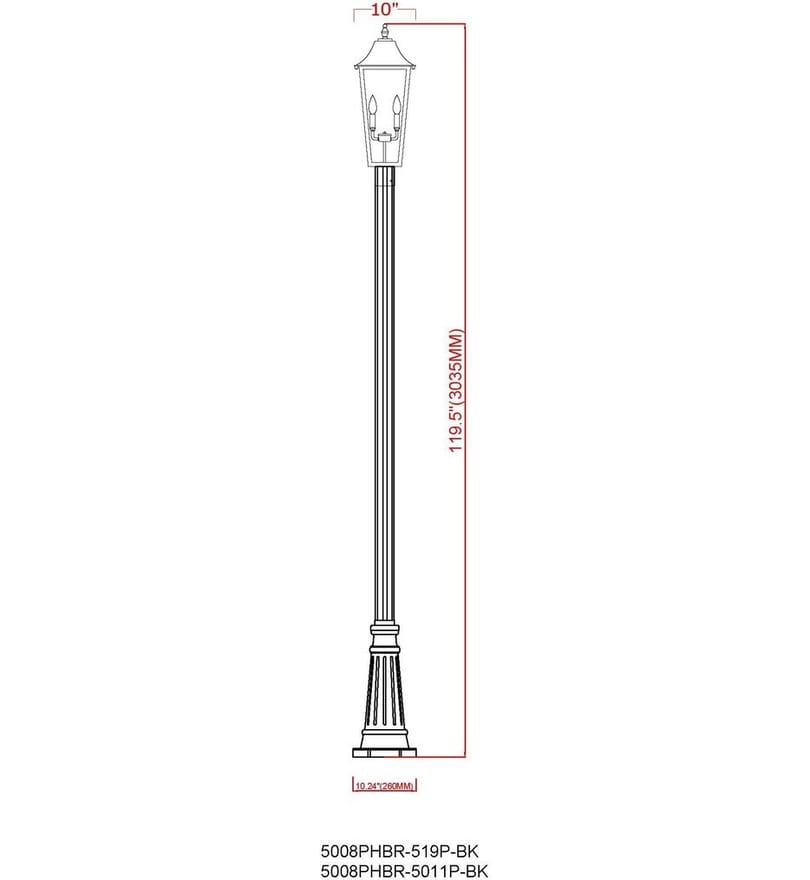 Z-Lite - 5008PHBR-5011P-BK - Gannon 120.75" Outdoor Post Light by Z-Lite - Image 7