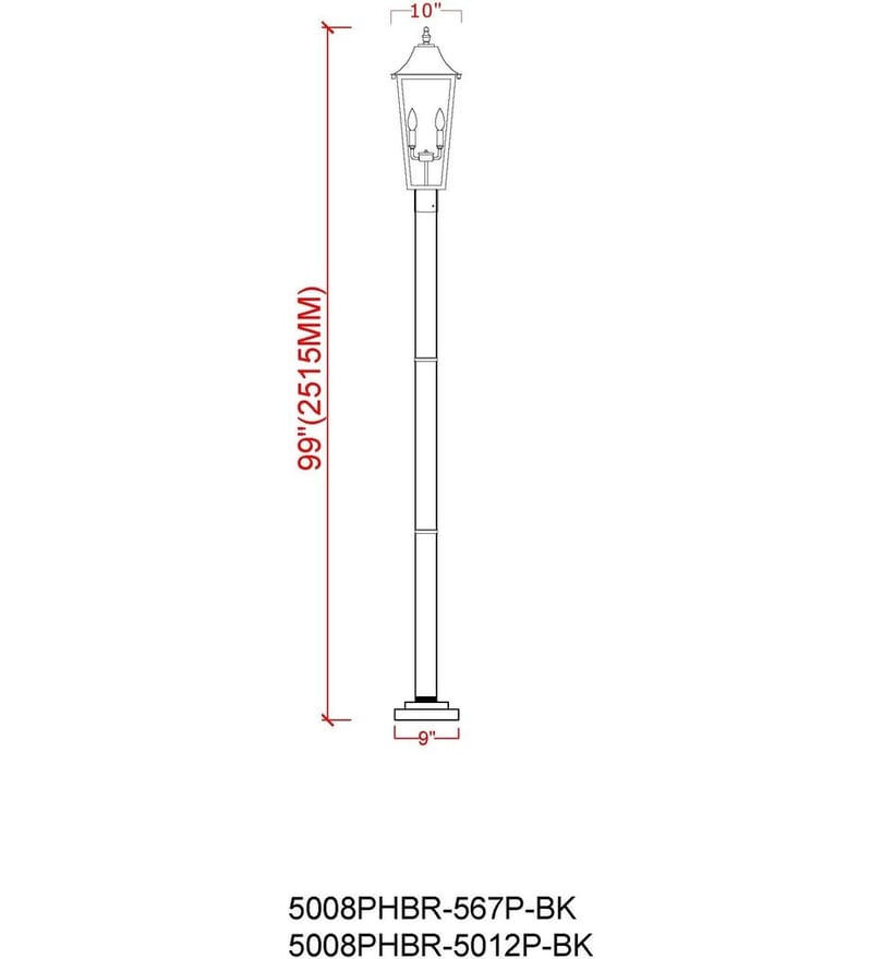Z-Lite - 5008PHBR-567P-BK - Gannon 100.5" Outdoor Post Light by Z-Lite - Image 3