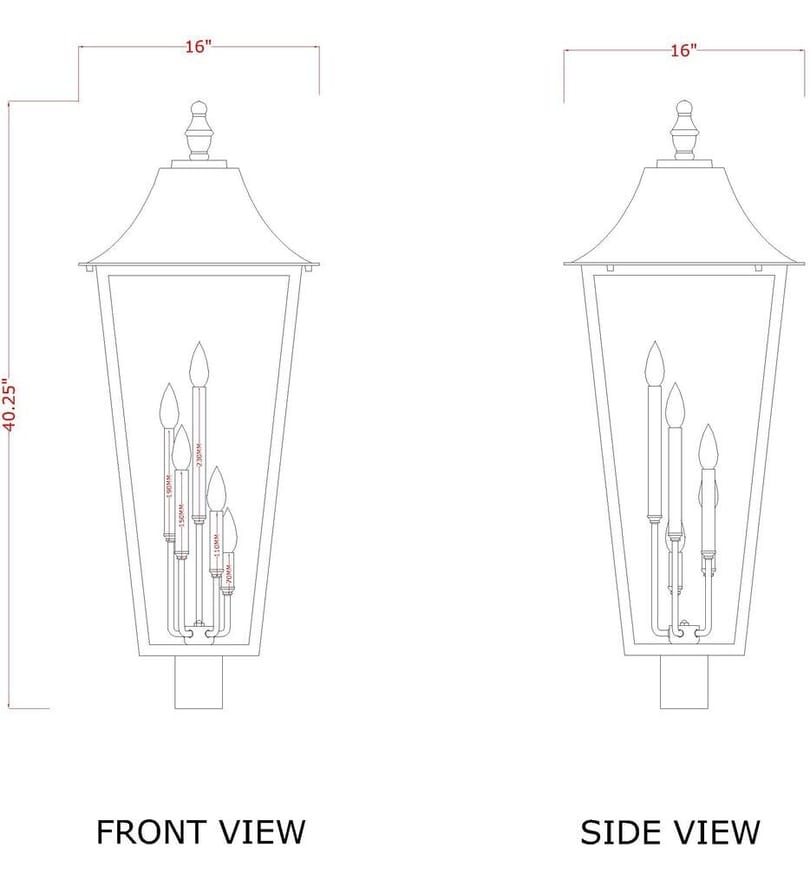 Z-Lite - 5008PHXXLR-BK - Gannon 40.25" Outdoor Post Light by Z-Lite - Image 3