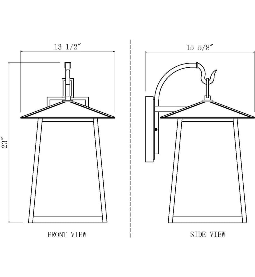 Z-Lite - 5015B-BK - Rainer 23" Outdoor Wall Sconce by Z-Lite - Image 2