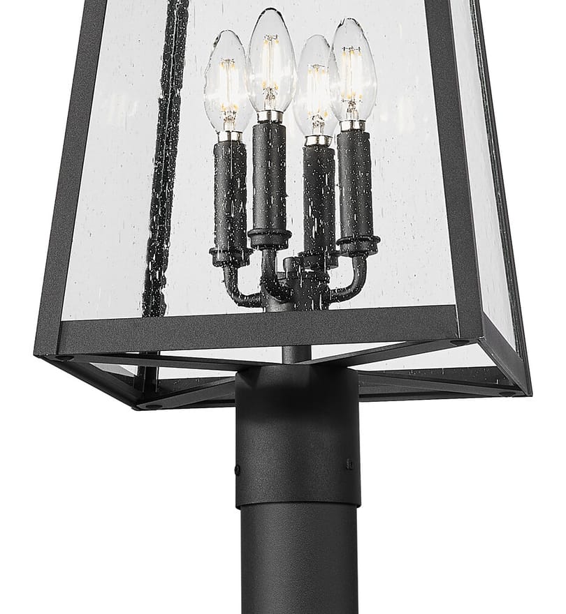 Z-Lite - 5015PHBR-5009P96-BK - Rainer 118.25" Outdoor Post Light by Z-Lite - Image 4