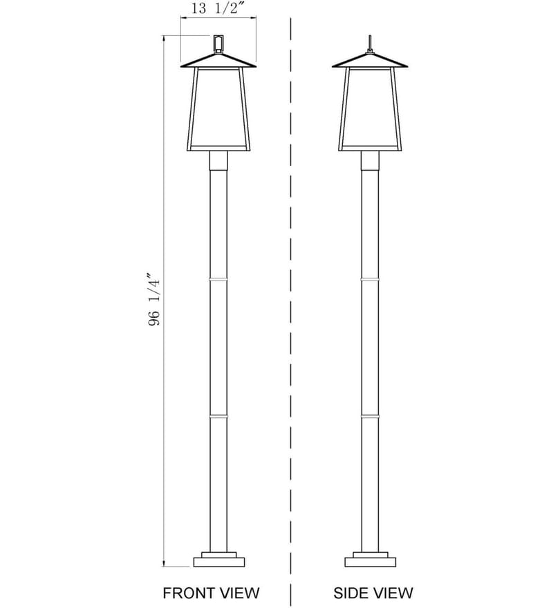 Z-Lite - 5015PHBR-5012P-BK - Rainer 98" Outdoor Post Light by Z-Lite - Image 7
