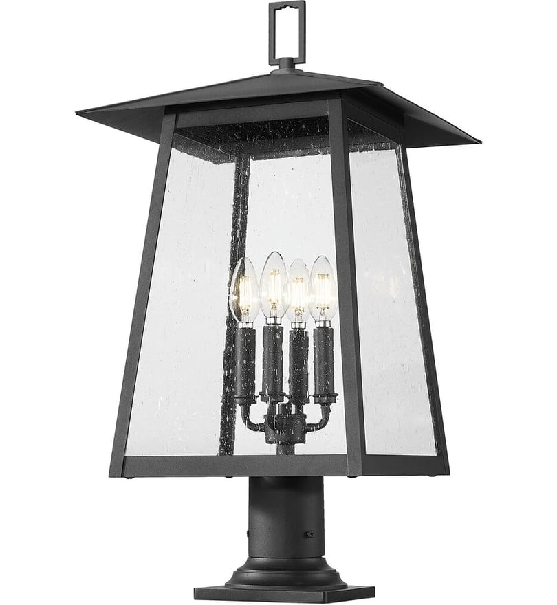 Z-Lite - 5015PHBR-533PM-BK - Rainer 26.25" Outdoor Pier Mount by Z-Lite - Image 5