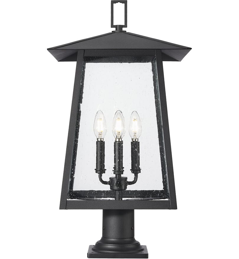 Z-Lite - 5015PHBR-533PM-BK - Rainer 26.25" Outdoor Pier Mount by Z-Lite - Image 6