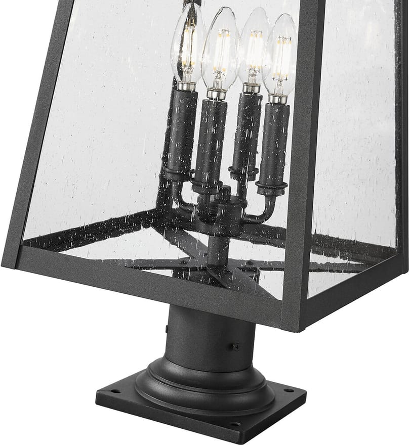 Z-Lite - 5015PHBR-533PM-BK - Rainer 26.25" Outdoor Pier Mount by Z-Lite - Image 3