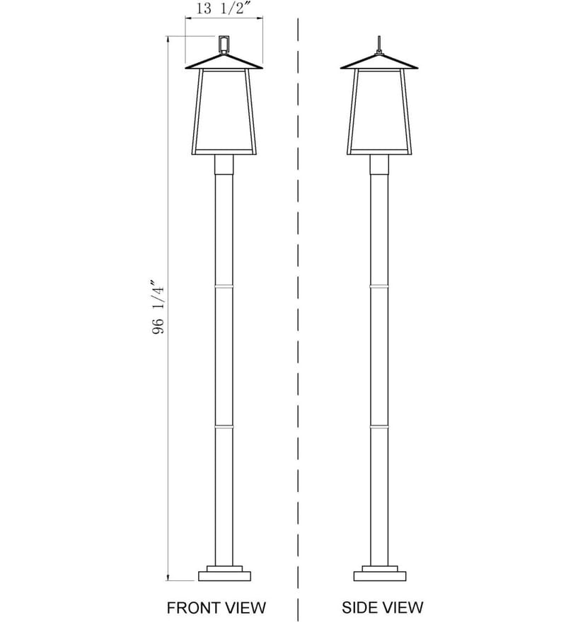 Z-Lite - 5015PHBR-567P-BK - Rainer 98" Outdoor Post Light by Z-Lite - Image 3
