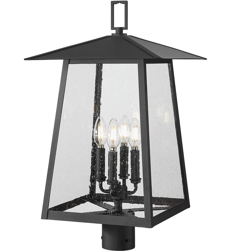 Z-Lite - 5015PHBR-BK - Rainer 24.25" Outdoor Post Light by Z-Lite - Image 4