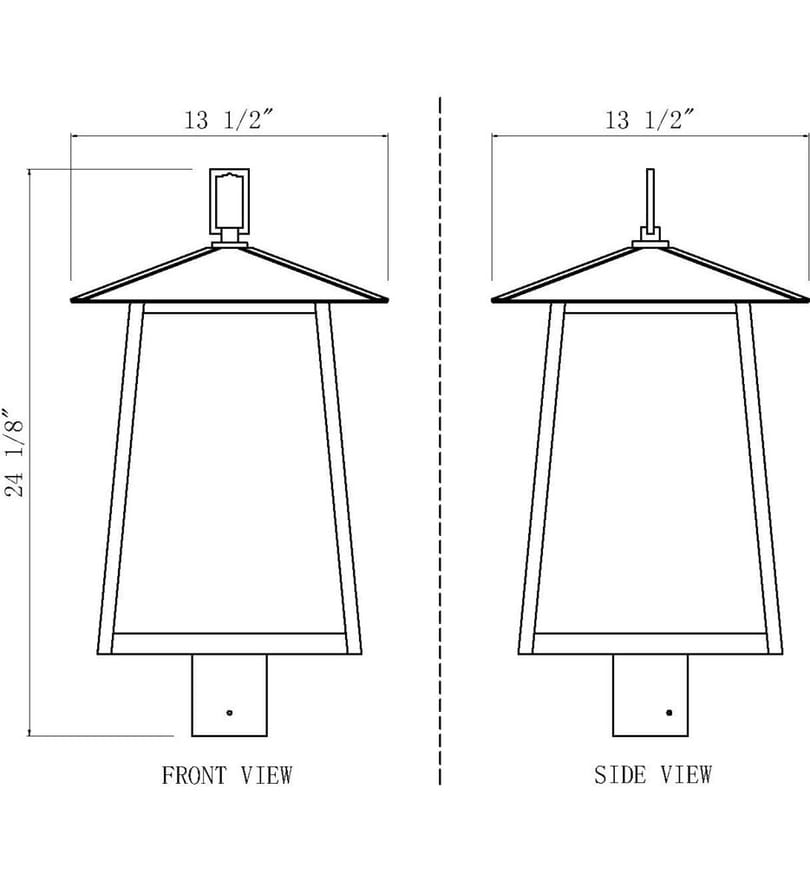 Z-Lite - 5015PHBR-BK - Rainer 24.25" Outdoor Post Light by Z-Lite - Image 6