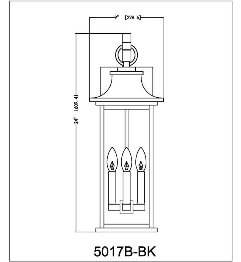 Z-Lite - 5017B-BK - Tiberius 24" Outdoor Sconce by Z-Lite - Image 8