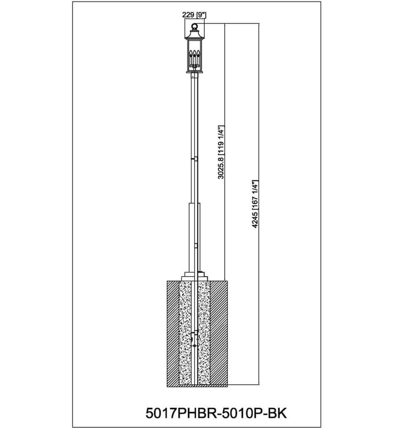 Z-Lite - 5017PHBR-5010P-BK - Tiberius 120" Outdoor Post Light by Z-Lite - Image 8