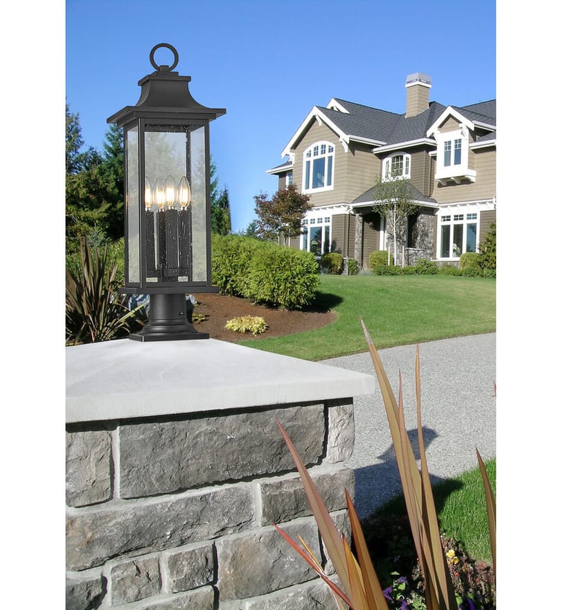 Z-Lite - 5017PHBR-533PM-BK - Tiberius 27.25" Outdoor Pier Mount Light by Z-Lite - Image 3