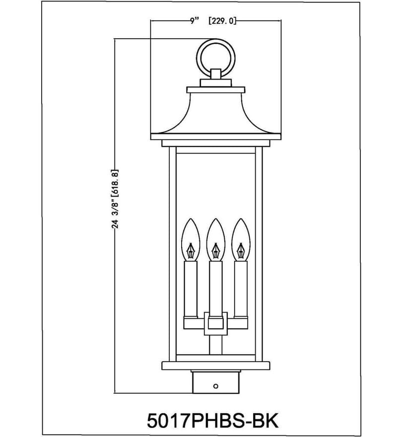 Z-Lite - 5017PHBS-BK - Tiberius 24.5" Outdoor Post Light by Z-Lite - Image 6