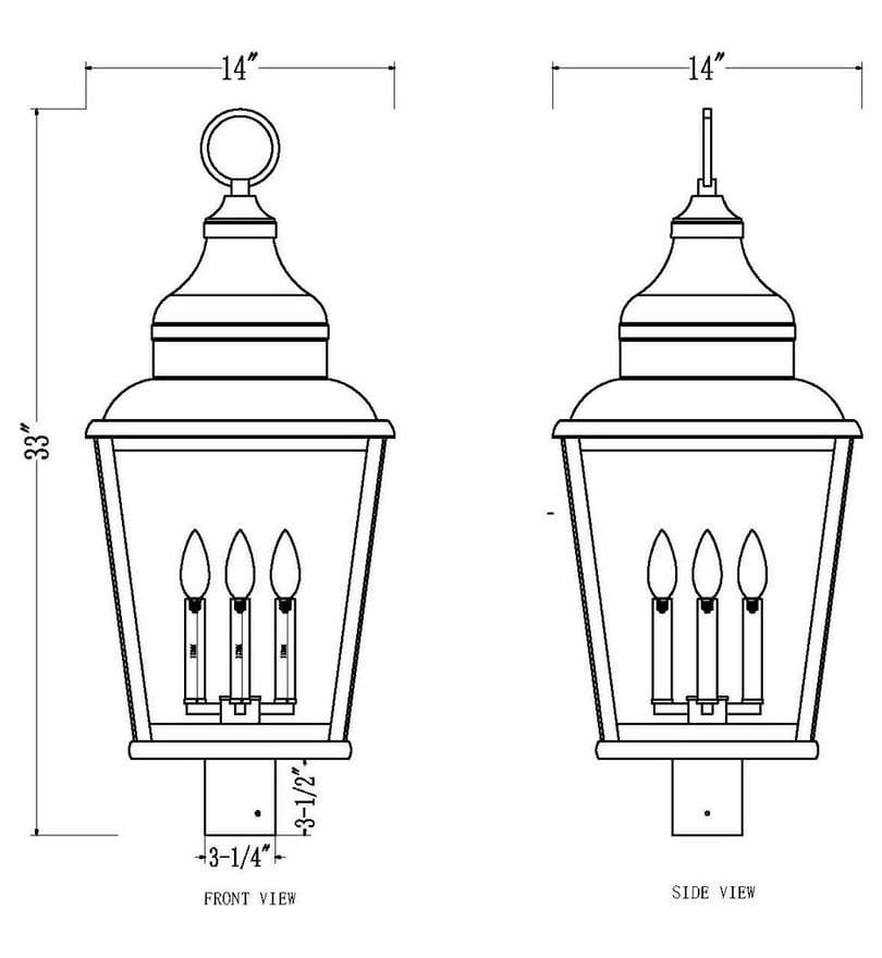 Z-Lite - 5029PHXLR-BK - Raphael 33-inch Outdoor Post Mount Light by Z-Lite - Image 6