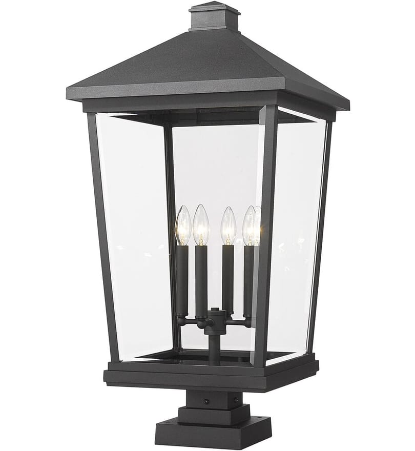 Z-Lite - 568PHXXLS-SQPM-BK - Beacon 32" Outdoor Pier Mount by Z-Lite
