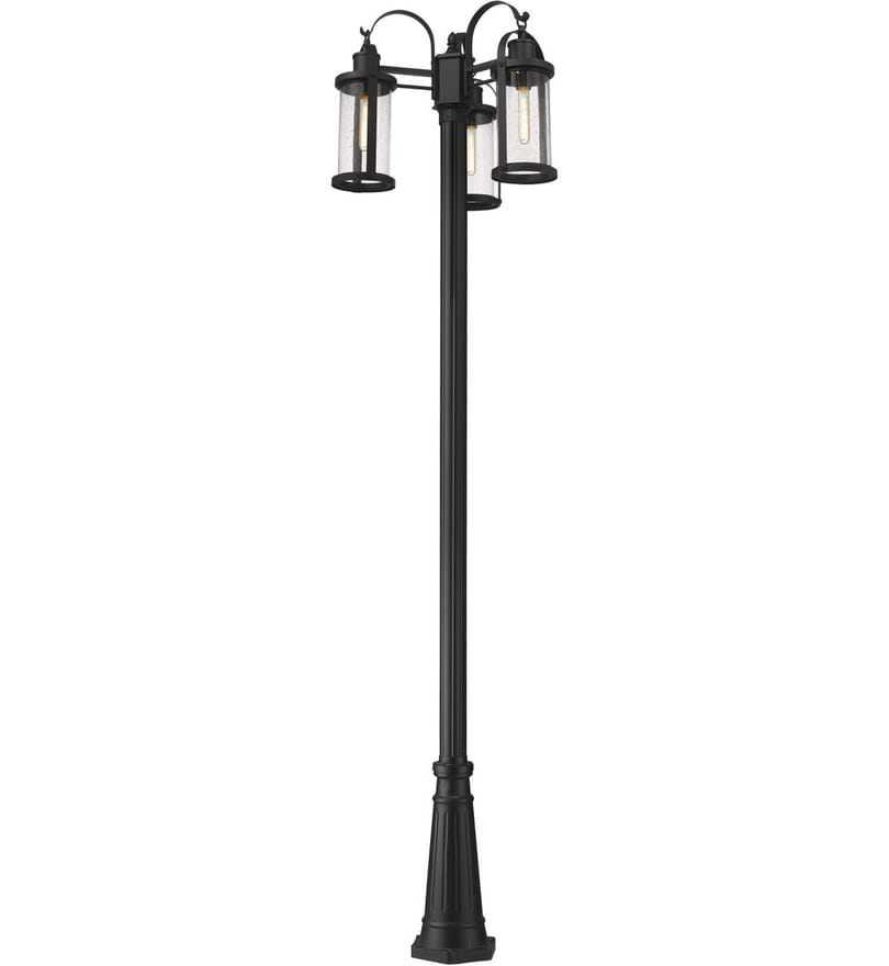 Z-Lite - 569MP3-519P-BK - Roundhouse 114.5" Outdoor Post Light by Z-Lite