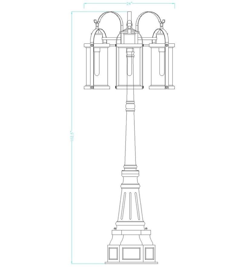 Z-Lite - 569MP3-564P-BK - Roundhouse 102.5" Outdoor Post Light by Z-Lite - Image 4