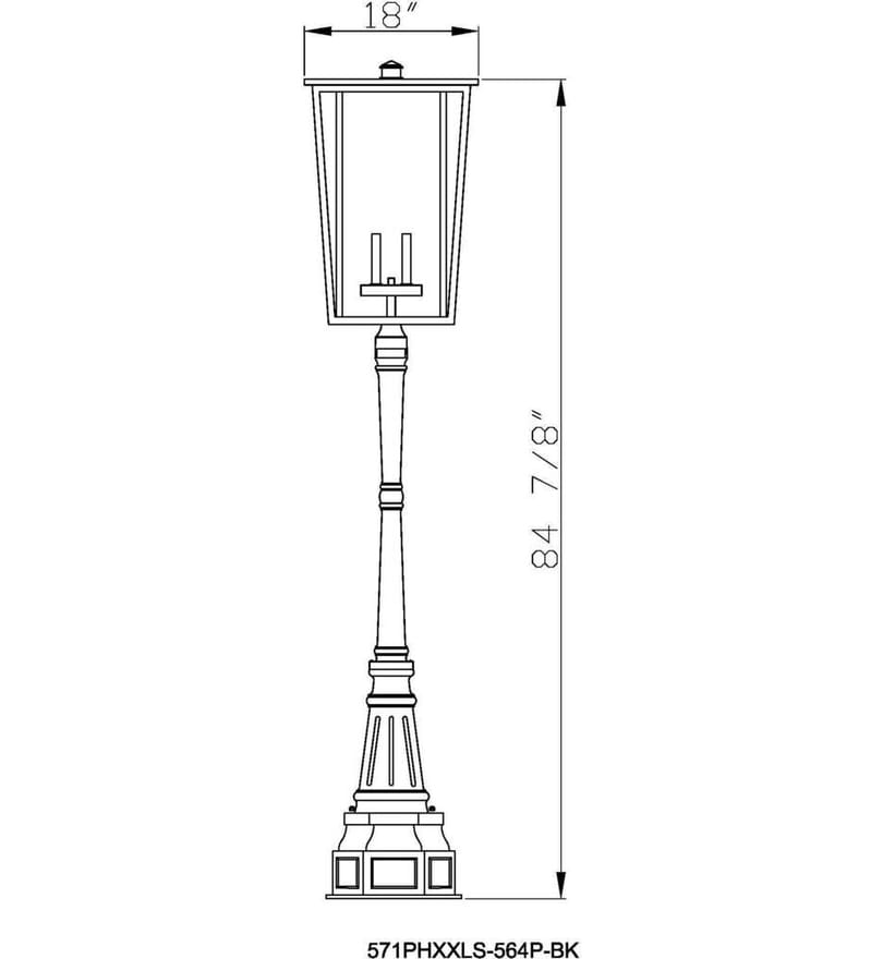 Z-Lite - 571PHXXLR-564P-BK - Seoul 113" Outdoor Post Light by Z-Lite - Image 8