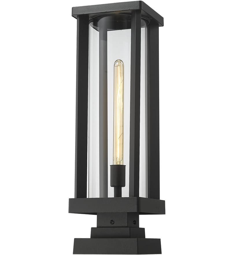Z-Lite - 586PHBS-SQPM-BK - Glenwood 22.5" Outdoor Pier Mount by Z-Lite
