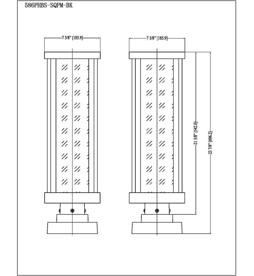 Z-Lite - 586PHBS-SQPM-BK - Glenwood 22.5" Outdoor Pier Mount by Z-Lite - Image 8