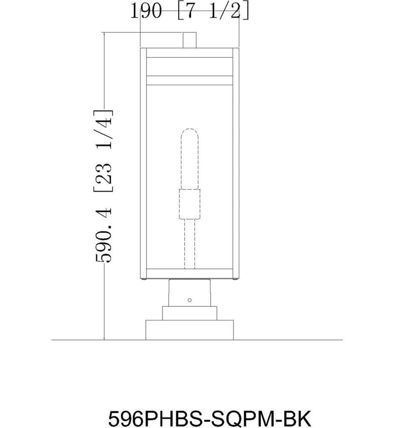 Z-Lite - 596PHBS-SQPM-BK - Nuri 23" Outdoor Pier Mount by Z-Lite - Image 6