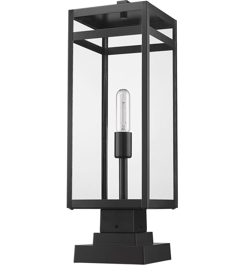 Z-Lite - 596PHBS-SQPM-BK - Nuri 23" Outdoor Pier Mount by Z-Lite - Image 5